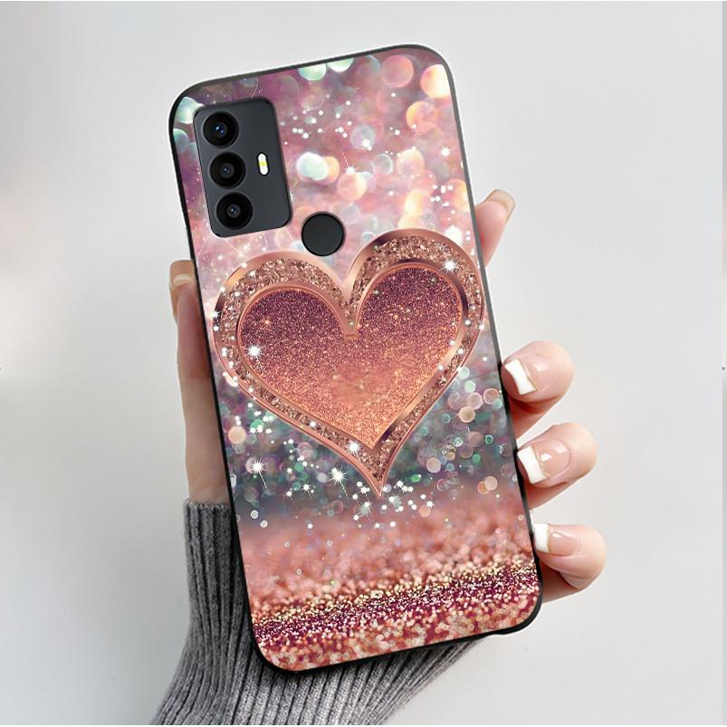 Для TCL 30 SE 30E 306 305 Чехол 6165D 6102H 6102A 6102D Чехол для телефона Модный Черный Мягкий Силиконовый Корпус Бампер с Бабочками и Цветами