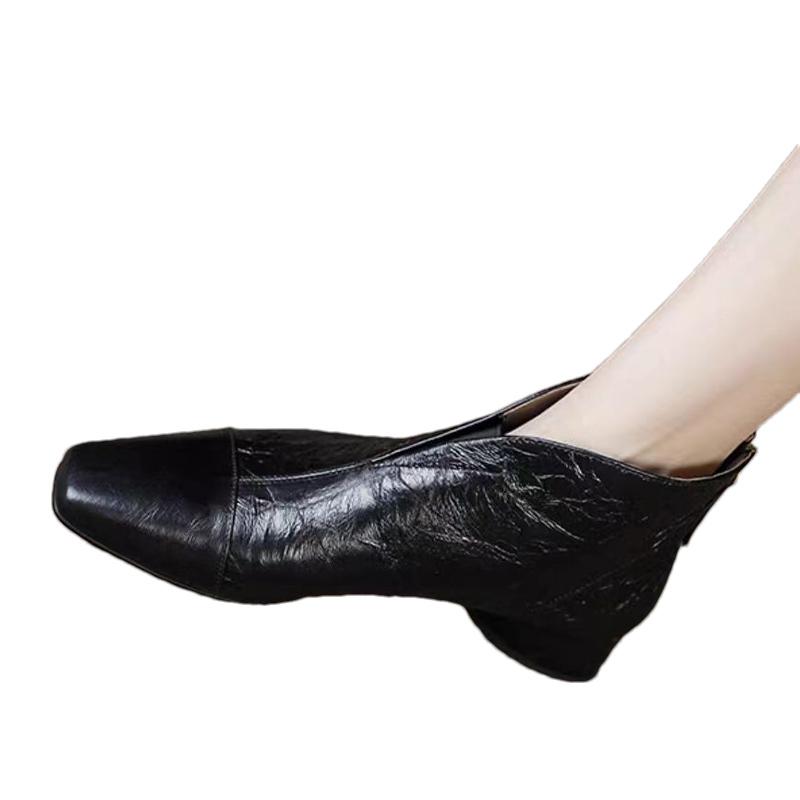 Женские ботильоны с острым носком, элегантные кожаные туфли на среднем каблуке, новый бренд 2025 года, зимние дизайнерские туфли-лодочки Botas De Mujer