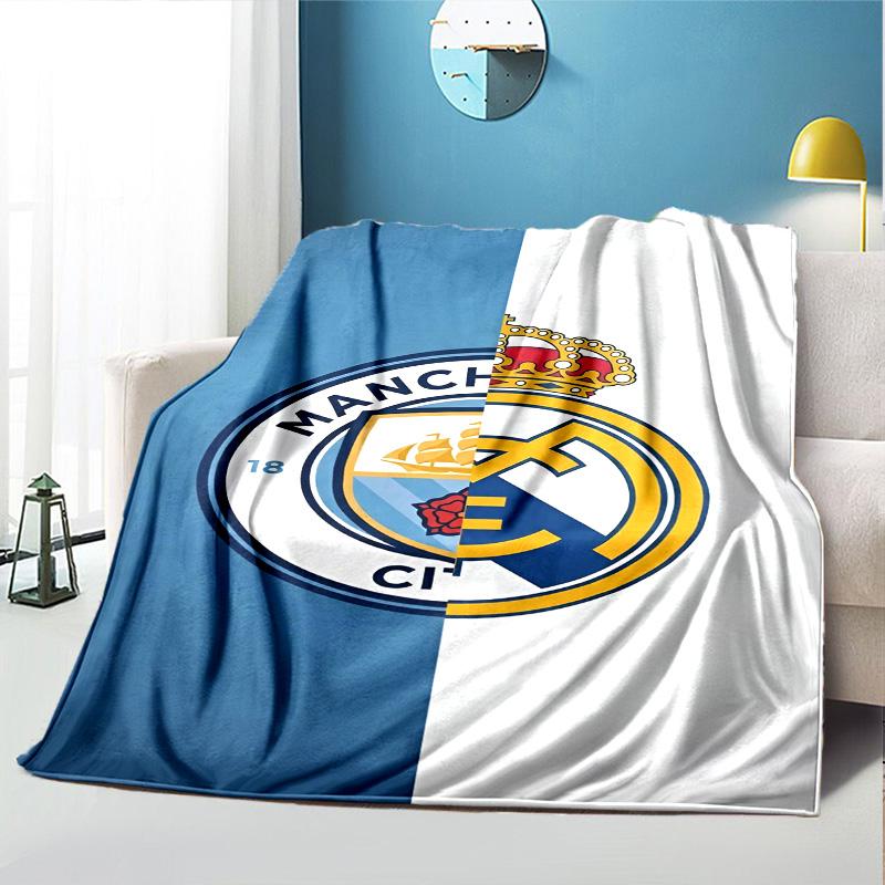 Football team Pattern Blanket for Home Decoration, Bed, Sofa, Car Travel, Camping, Suitable for All Seasons, Birthday Christmas Gift