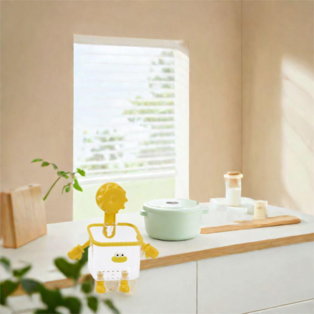 2 шт. Перфорированная стойка для хранения полотенец для лица в форме робота, прозрачный ящик для хранения, ванная комната