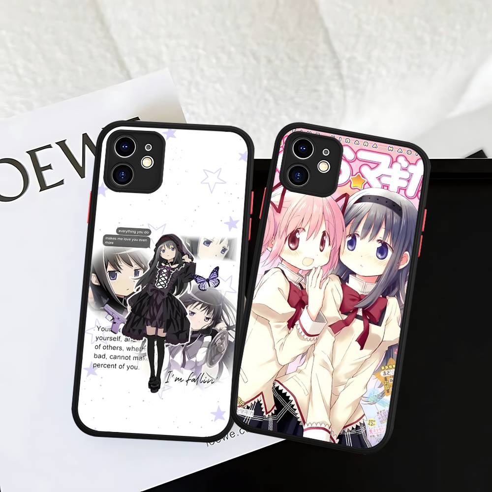Милый Аниме Puella Magi Madoka Magica Силиконовый Чехол Для IPhone 16 15 14 13 12 11 Pro Max Plus X XS MAX Ударопрочный Матовый Чехол