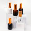 15ml Empty Nail Gel Polish Bottle with Brush Gold Cover - Small Sample Glass Container for Nail Art Glue And Refill Bottles