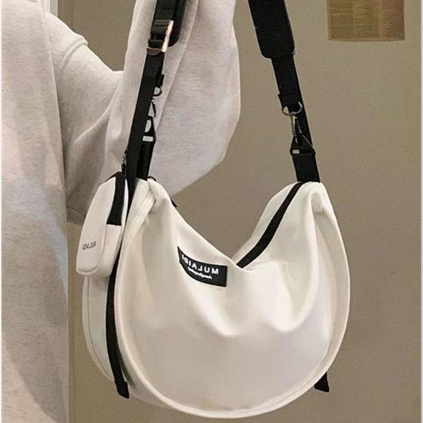 Casual Dumpling Bag Sports Style Messenger Bag Female Large-capacity Canvas Bag Student Class Shoulder Commuter Bag