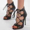 Модные черные римские сандалии с перекрестной шнуровкой, женские модные полые сандалии с открытым носком и тонким каблуком, роскошные дизайнерские туфли в стиле гладиаторов