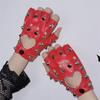 Кожаные перчатки с заклепками из ПУ Кожаные перчатки без пальцев из лакированной кожи Мотоциклетные перчатки на полруки Косплей
