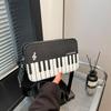 Piano Keys Black and White Sling Bag Contrast Color Casual Square Bag Ladies Travel Shopping Commute Date Bag KTY