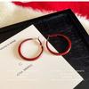 Красные большие круглые серьги-кольца для женщин, модные простые гиперболические геометрические круглые украшения, подарок Brincos