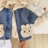 Детская флисовая утолщенная джинсовая куртка стиль зима новая корейская теплая джинсовая одежда для девочек мальчики детская мода