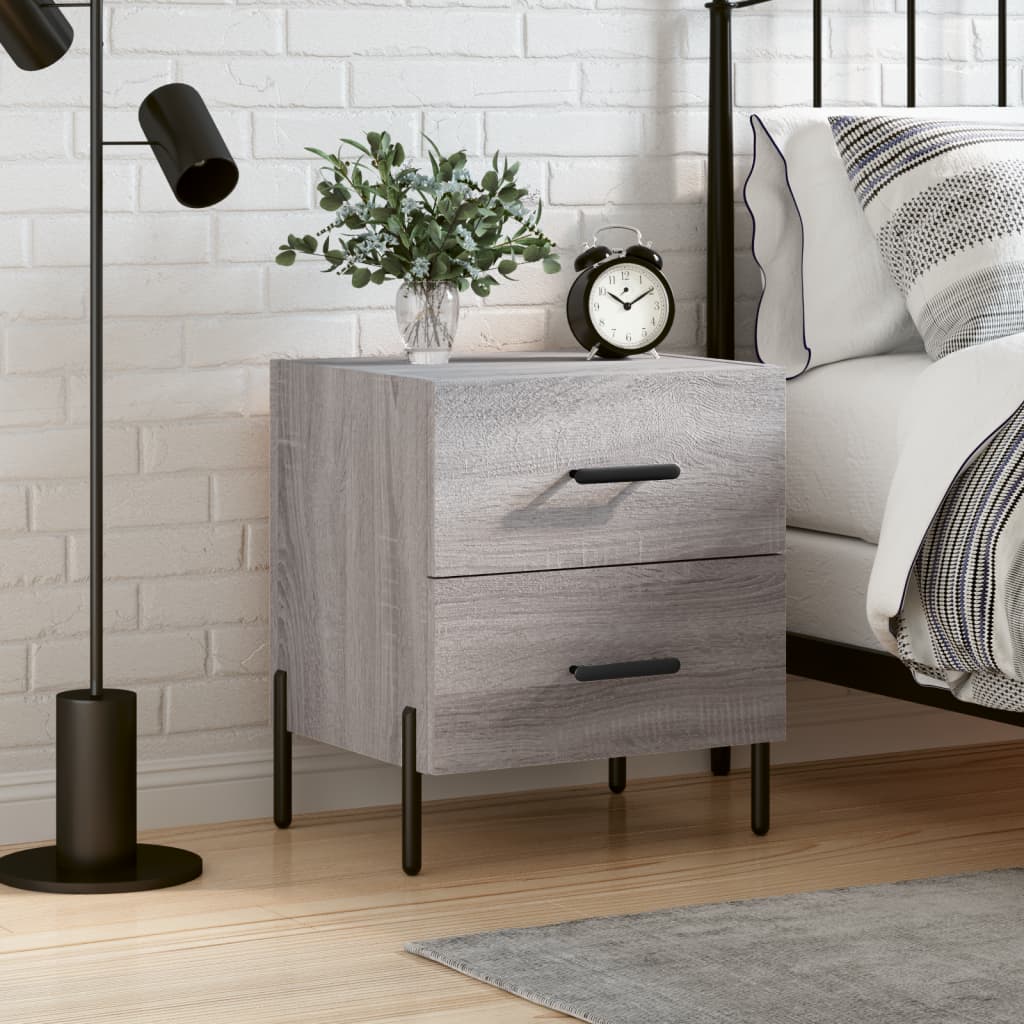 Nightstand Gray Sonoma 40x35x47.5 cm Particleboard