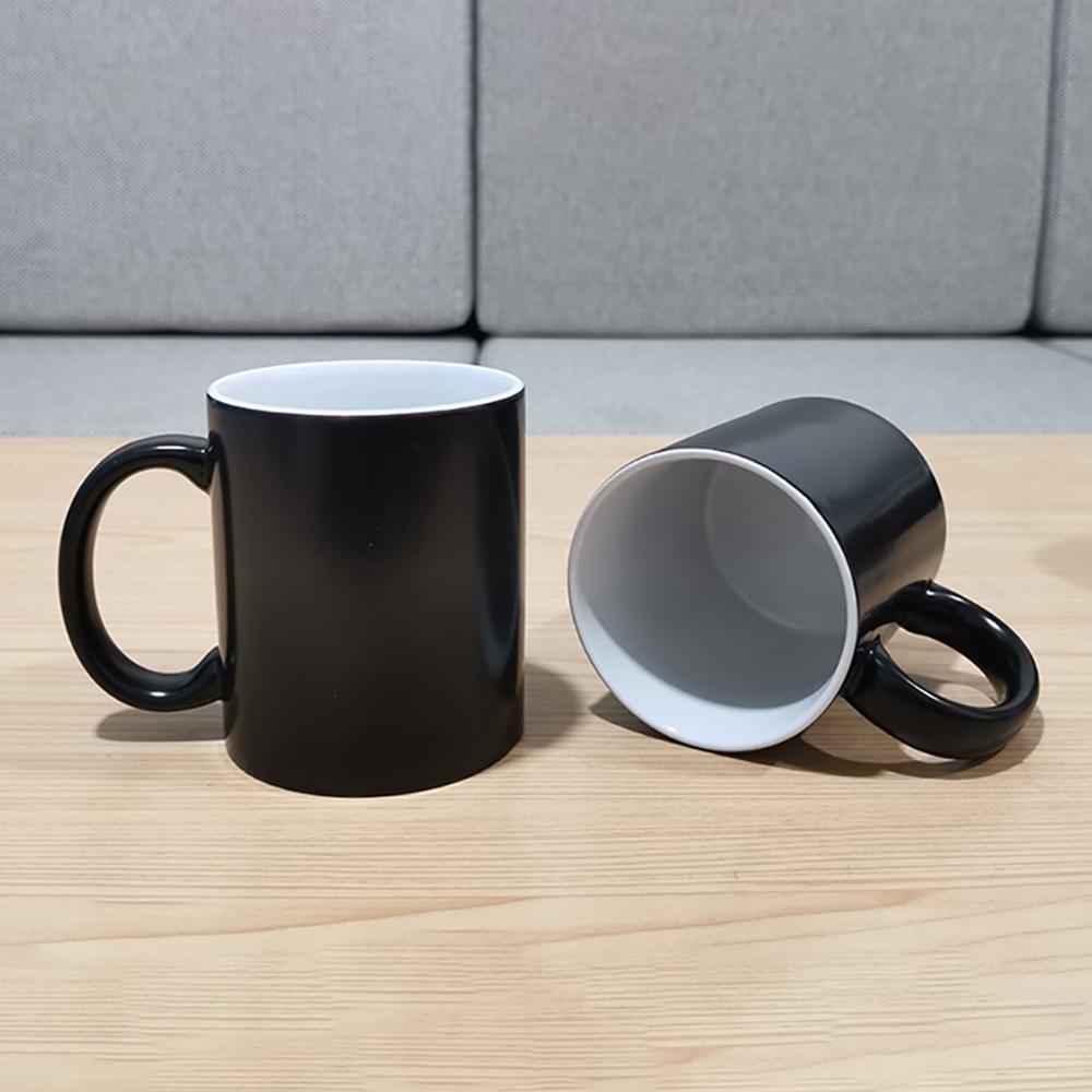 Black Leather Girl Color Changing Mug BSKT- 156 Ceramic Cup Color Change Mugs Coffee Cups Sublimation Tumblers Drinkware Custom