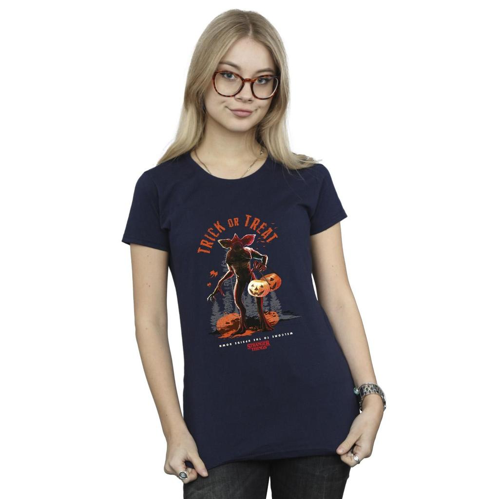 Netflix Womens/Ladies Stranger Things Trick Or Treat Demagorgon Cotton T-Shirt