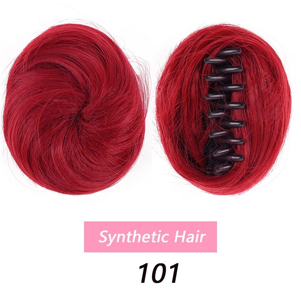 LUPU Girl's Chignon Natural Black Brown Straight Messy Bun For Women And Kids Donut Roller Hair Bun