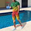 Summer Streetwear Men Tracksuit Set T-Shirt Shorts Set Casual Suit Fashion Outfit Male Oversized Streetwear Mens Clothing