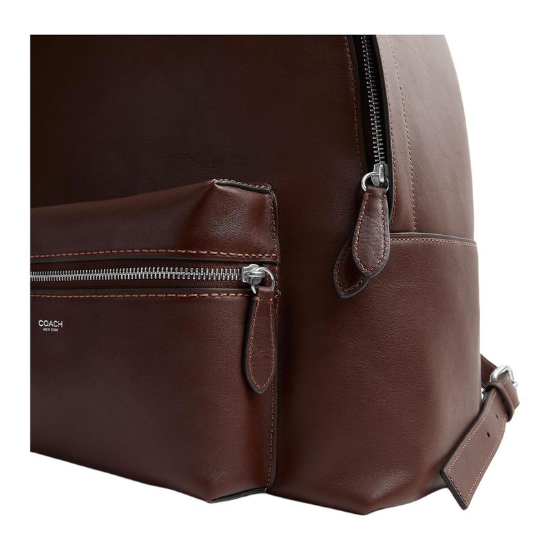 COACH RIDGEWOOD 35 24L zipper closure cowhide backpack large size unisex couple model brown