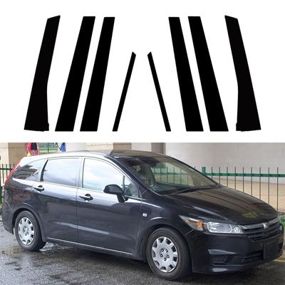 Автомобильные стойки для Honda Stream RN6/7/8/9 2007-2014 глянцевые черные наклейки на обшивку окна и двери, аксессуары для автостайлинга