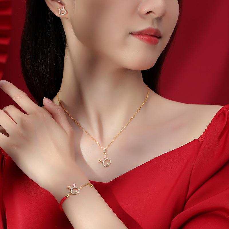 Original Xiangrui Moe Rabbit Bracelet Women's Guochao Light Luxury Woven Hand Rope New Girlfriend Jewelry