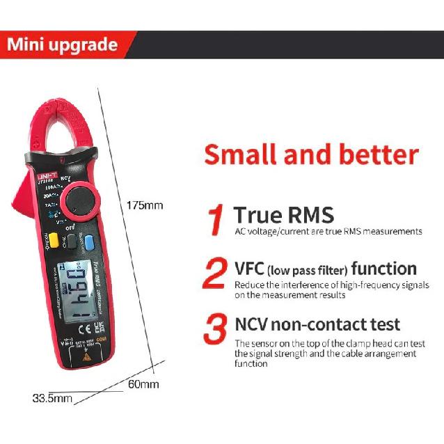 Клещи UNI-T UT210E UT210D UT204 PLUS Токовые клещи Крюк Амперметр Цифровой мультиметр Профессиональный электрический мультиметр