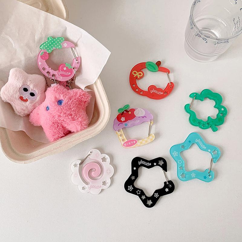 Cute Acrylic Charm Carabiner Climbing Buckle High Aesthetic Value Bag Pendant Creative Gift Keychain Backpack Handbook Decor