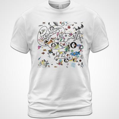 Хлопковая футболка Led Zeppelin III Альбомная футболка Роберт Плант Джимми Пейдж Джон Бонэм Унисекс футболка