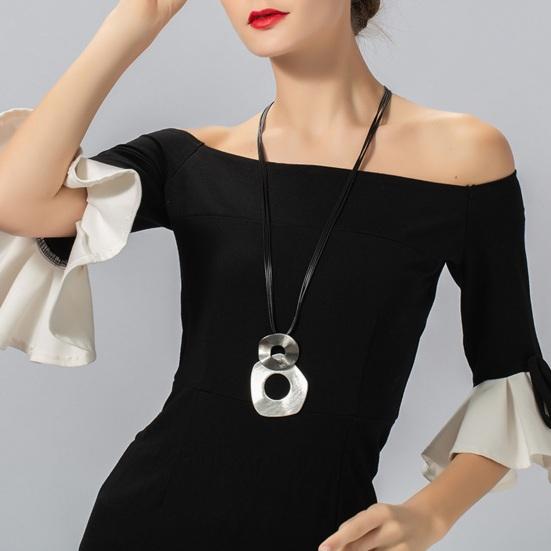 Женский свитер-цепочка, двойной круглый обруч, многослойный, увеличенная длина, регулируемый, портативный, легкий, декоративное ожерелье из нержавеющей стали, ювелирные изделия для одежды