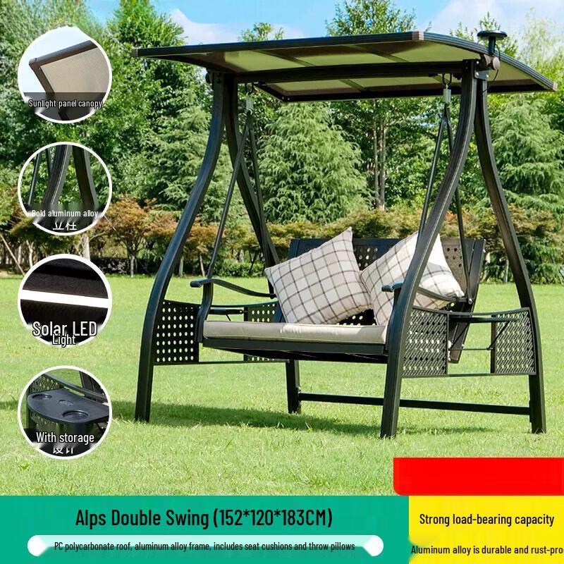 JINGGENG Outdoor Aluminum Swing Chair