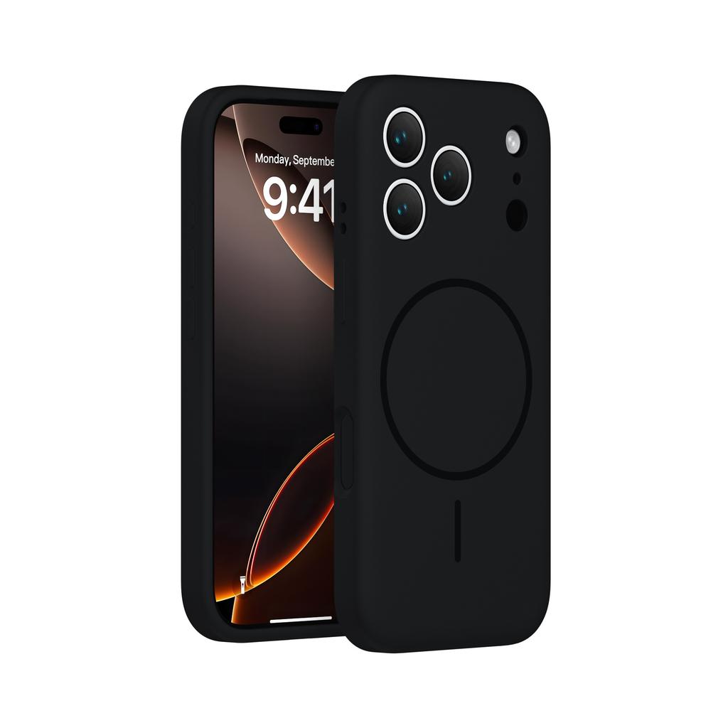 Жидкий силиконовый чехол для IPhone 17, матовый, с магнитной зарядкой, полноразмерный, ударопрочный, мягкий чехол для Apple 16