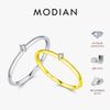 MODIAN Изысканные кольца для пальцев с круглым муассанитом D, кольца из серебра 925 пробы, классические сверкающие свадебные украшения для женщин, подарки