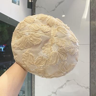 Женский берет, тонкий кружевной берет с блестками, дышащая кепка японского модного тренда, британская кепка художника