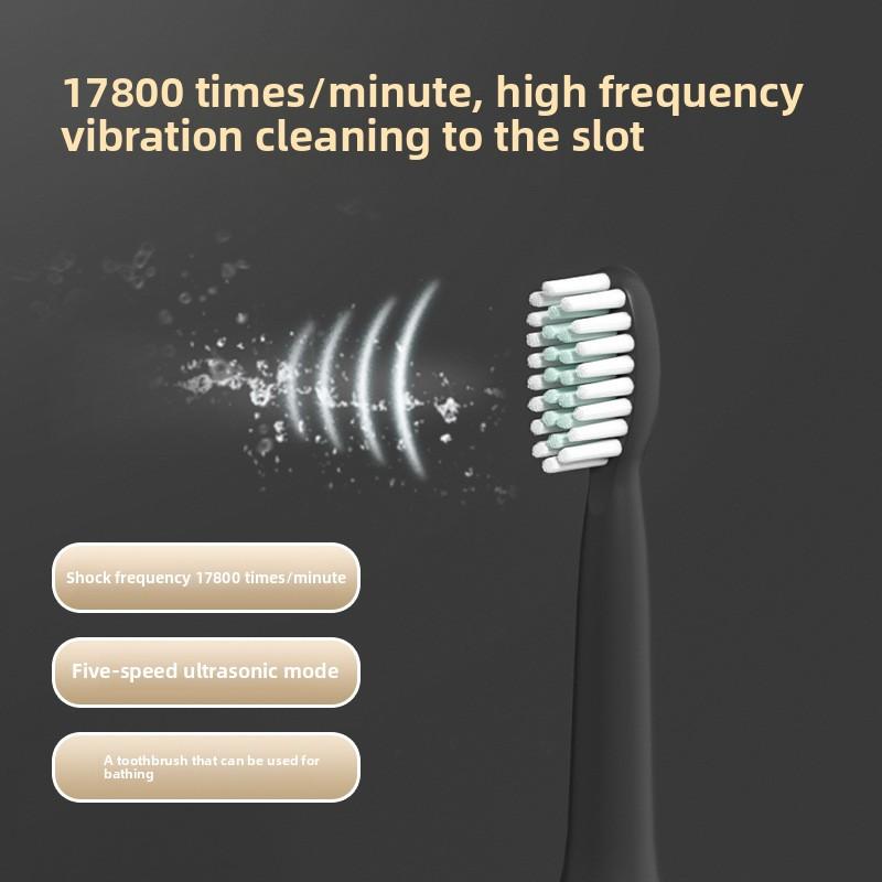 Электрическая зубная щетка для взрослых, портативная зубная щетка с мягкой щетиной, звуковая электрическая зубная щетка с зарядкой