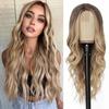 Long Wavy Wig 26 Inch Gradient Blonde Wig Women Natural Cute Wigs Suitable For Daily Party