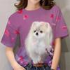 Новая модная женская футболка с милой маленькой собачкой, летняя футболка с короткими рукавами и 3d принтом, удобная одежда большого размера