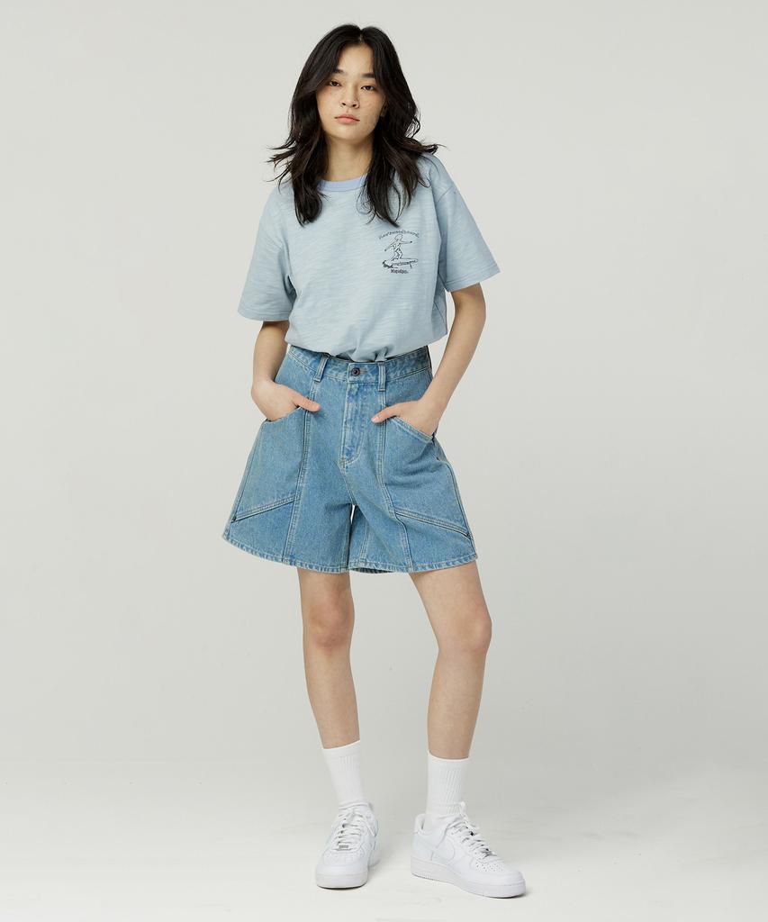 MAGOODGAN Swagber 3586 Slub Surfer Semi-Overfit Sky Blue Short Sleeve Tee