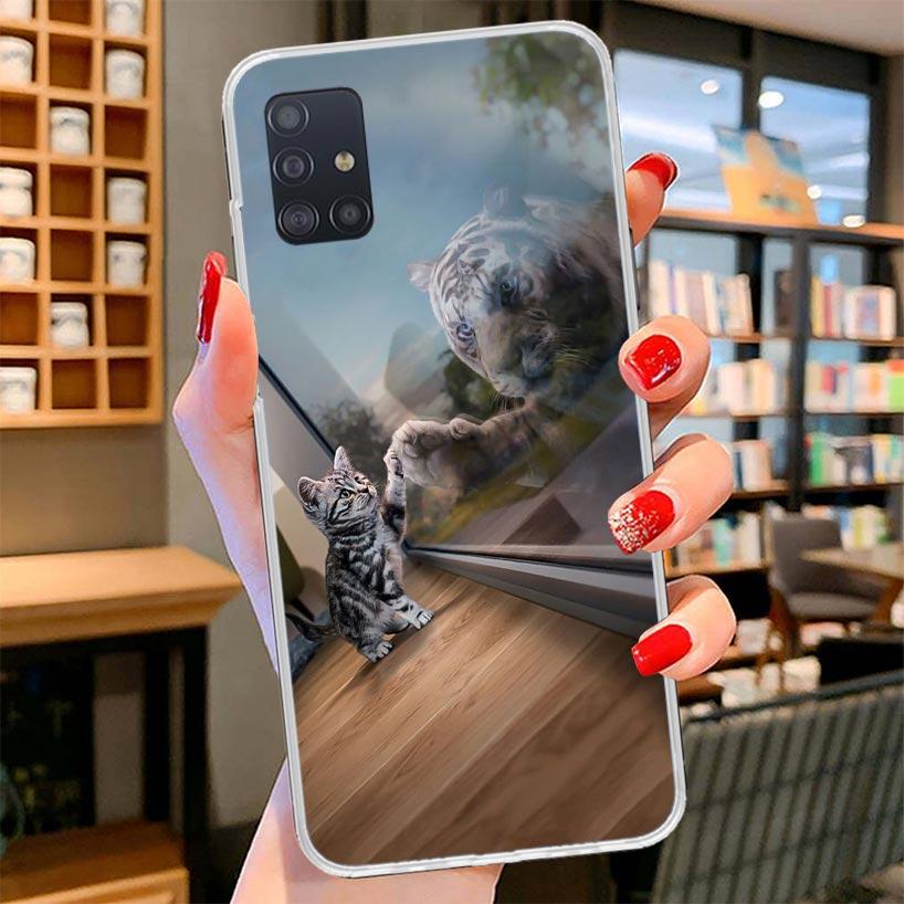Cool Animal Big Cat Tiger Cover Phone Case For Samsung Galaxy A12 A22 A32 A52 A72 A02S Phone Case Note 20 Ultra 10 S10 Plus A51