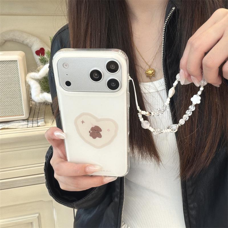 Шнурок с рисунком сердца, любви и щенка для чехла iPhone 17/16 Pro Max/15/14