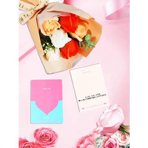 BBICE Soap Flower Bouquet, Popular Gift for Birthdays, Includes a Handle, Never-Withering Flowers, Clear Gift Box with Message Card, Perfect for Women