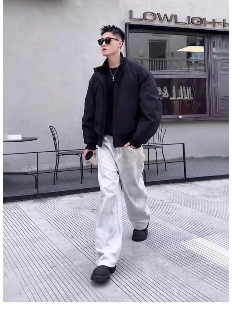 Унисекс Зимняя Летная Куртка в Стиле Гочао, Прямого Кроя - На Утеплителе из Хлопка, Плотная, Модная и Свободная.