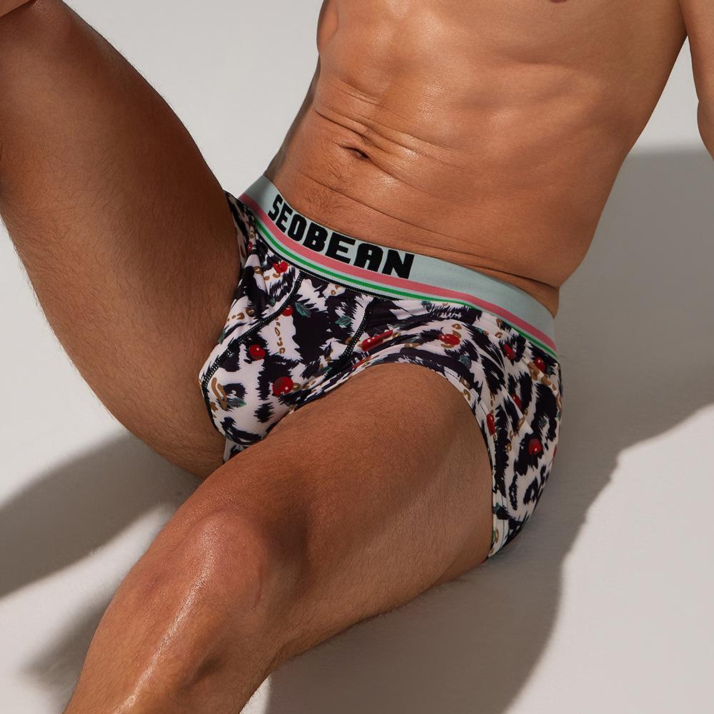 SEOBEAN Мужские боксеры-слипы с низкой посадкой и U-образным гульфиком - Модные трусы с рисунком