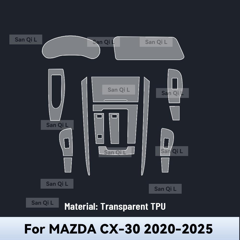 Прозрачный ТПУ Для MAZDA CX-30 2020-2025 Центральная консоль автомобиля Медиа-панель приборной панели Навигация Защита от царапин Пленка для интерьера