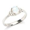 Silver Ring 'Goddess Opal' White Silver (rhodium) - 12x16 Mm