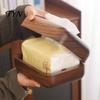 Nordic Style Paper Storage Solid Wood Tissue Box, Rectangular Wooden Dispenser, Flip Top Small Box for Cotton Pads Lid Napkin Case Living Room Bedroom