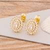 New Fashion Geometric Stud Earrings Copper Cubic Zirconia Wedding Party Daily Wearable Charm Jewelry Styles Fow Women Best Gifts