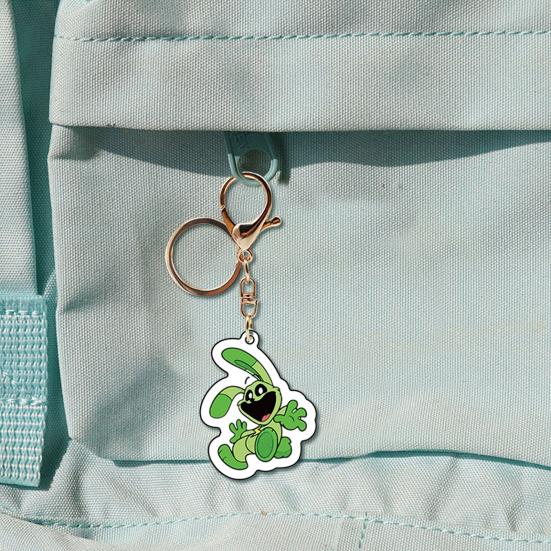 Акриловый кулон с улыбающимся животным из мультфильма, брелок для ключей, сумка, рюкзак, аксессуары для телефона