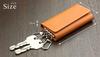 Made in Japan Genuine Leather Key Case Prism Textured Cowhide Green [Abies] (Corner Leather)