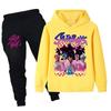PB1229 Детские Мальчики Девочки Kpop Мира Зои Руми Саджабойс Принт Толстовка с Длинными Рукавами Штаны Брюки Комплекты Одежды