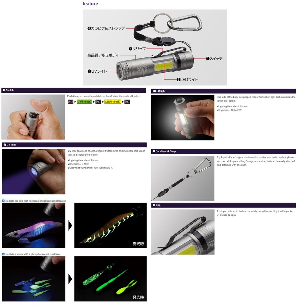 Golden Mean УФ / светодиодный свет для зарядки приманки синий (6037)