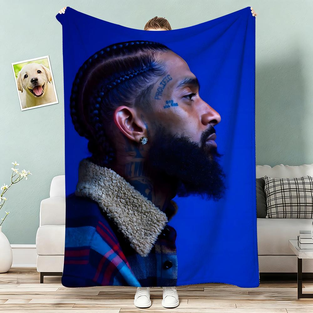 Плечистый легкий плед из фланели 240 г с изображением рэпера Nipsey Hussle, мягкий, приятный для кожи, для охлаждения летом