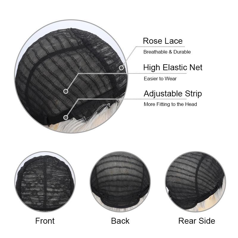 Женские серо-белые слегка вьющиеся короткие волосы