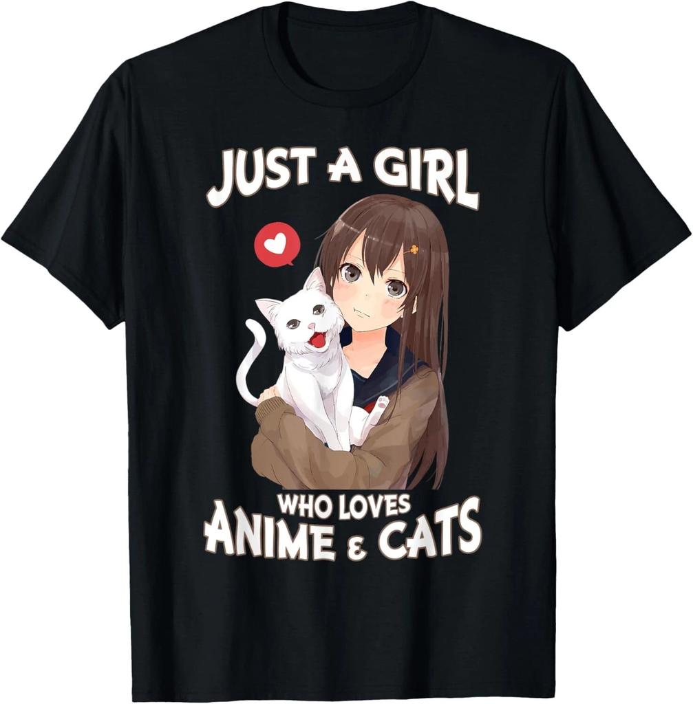 Just A Girl Who Loves Anime _ Cats Cute Gifts for Teen Girls Gift Unisex T-Shirt