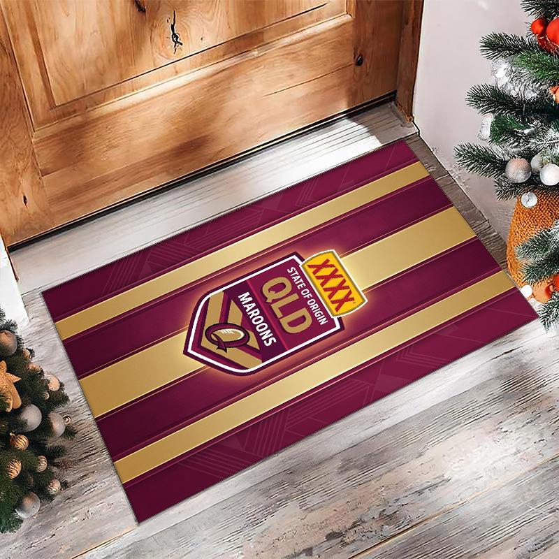 Queensland Maroons Crystal Velvet Carpet Soft Anti?Slip Floor Mat Comfortable Home Living Room Bedroom Decor Rug