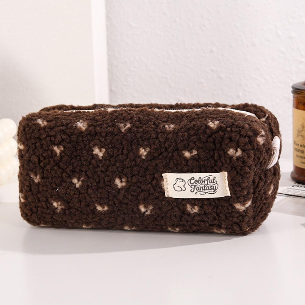 Plush Pen Bag Polka Dot Stationery Pouch New Stationery Storage Bag  Back To School